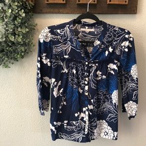 Navy, Blue and White button up top